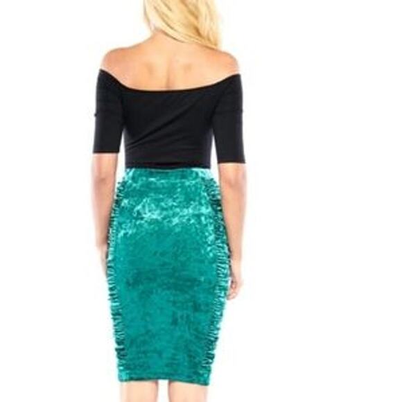 BISOU BISOU The Winona Skirt Storm Green Women's Size Small-New with Tags - Picture 3 of 7